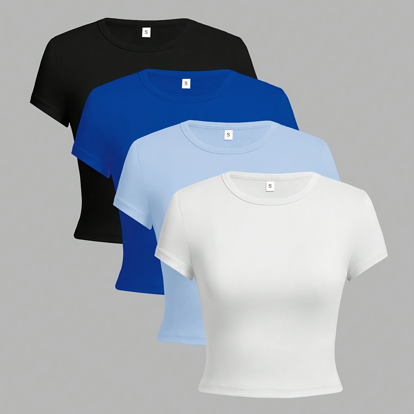 Ensemble de T-Shirts Femme à Manches Courtes Élégant - Lot de 4 Pièces – Image 2