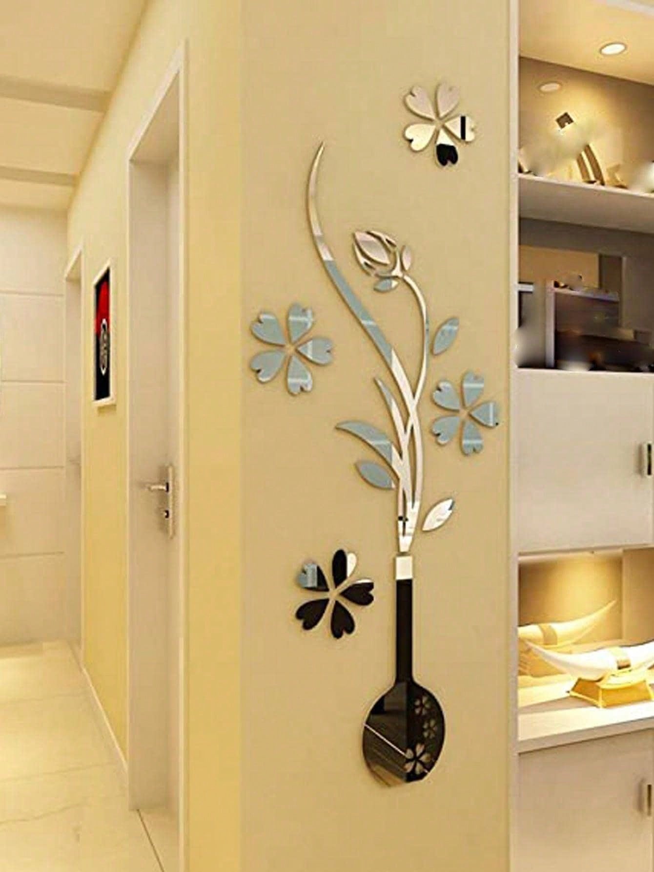 Autocollant mural vase miroir acrylique 3D décoration – Image 2