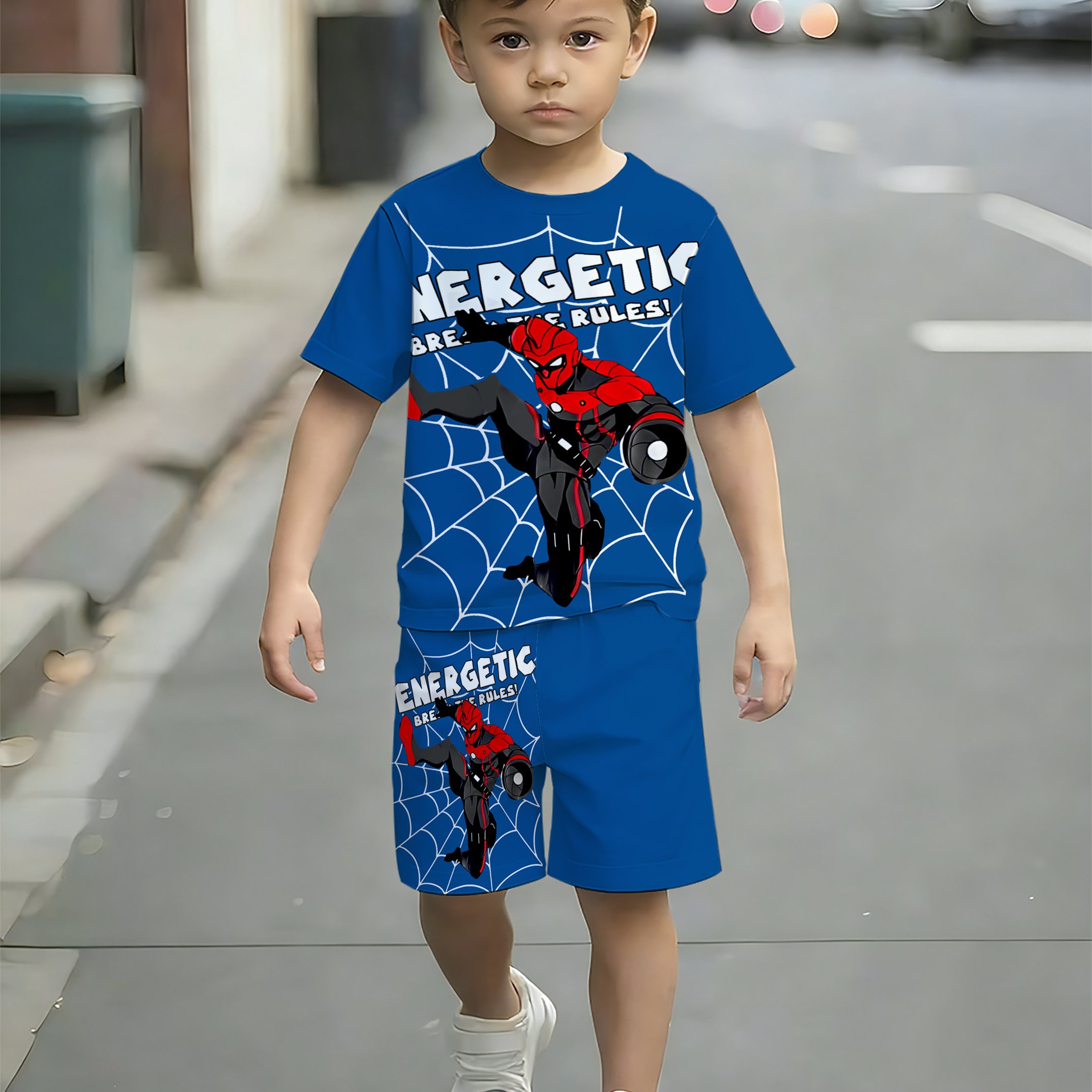 Ensemble 2 pièces de T-shirt à manches courtes et short imprimés – Image 2